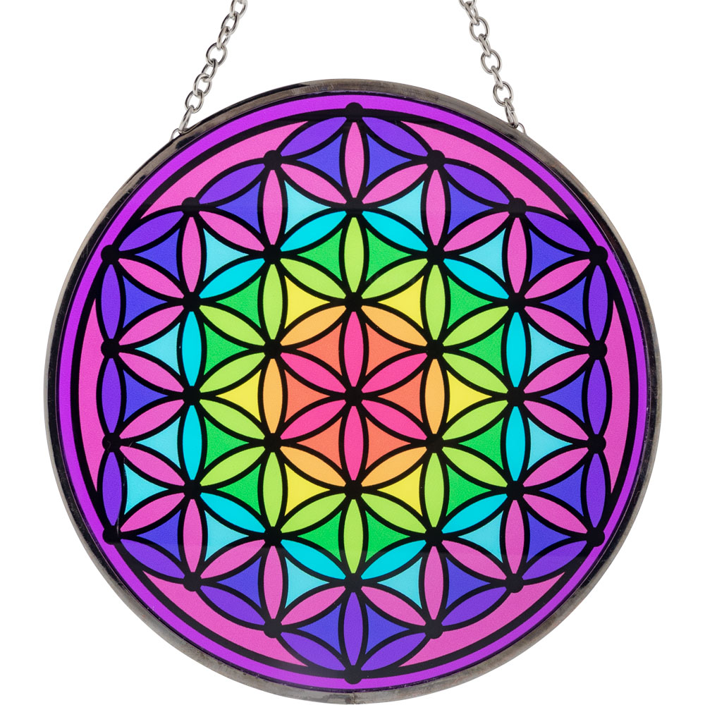 Glass Suncatcher 6in - FLOWER of Life (Each)