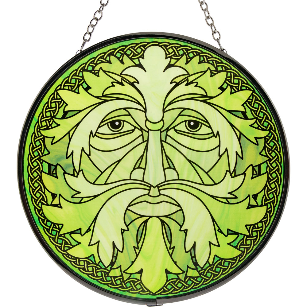 Glass SUNCATCHER 6in - Celtic Green Man (Each)