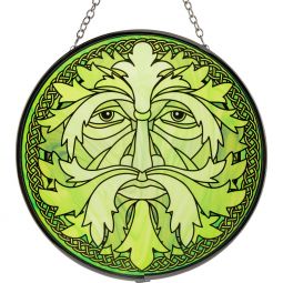 Glass Suncatcher 6in - Celtic Green Man (Each)