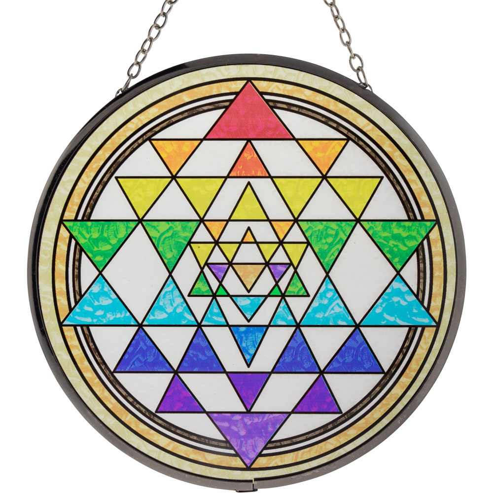 Glass SUNCATCHER 6in - Sri Yantra Chakra (Each)