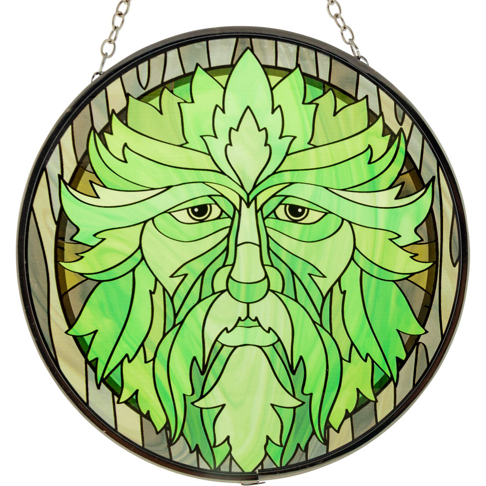 Glass SUNCATCHER 6in - Green Man (Each)