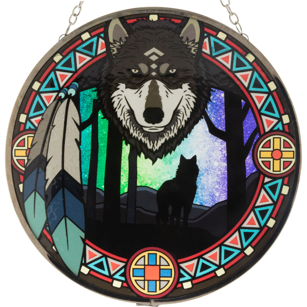 Glass SUNCATCHER 6in - Wolf Spirit (Each)