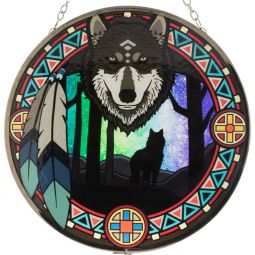 Glass Suncatcher 6in - Wolf Spirit (Each)