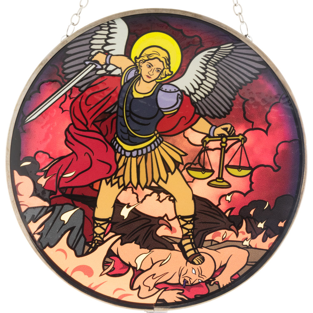 Glass SUNCATCHER 6in - Saint Michael (Each)