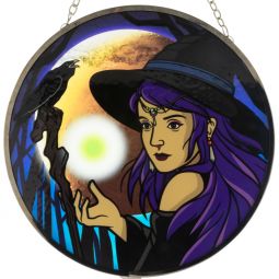 Glass Suncatcher 6in - Witch (Each)