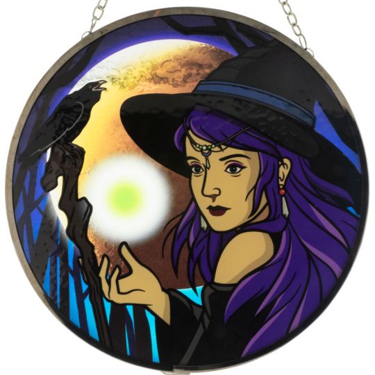 Glass Suncatcher 6in - Witch (Each)