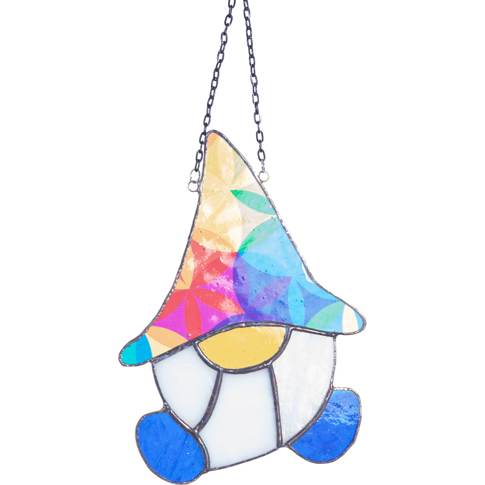 Stained Glass SUNCATCHER Gnome - Happy (Each)