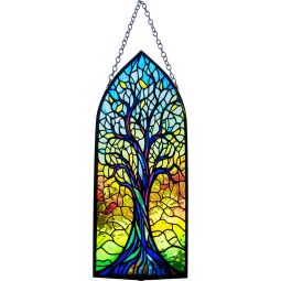 Glass Suncatcher 8in Cathedral  - Tree of Life (Each)