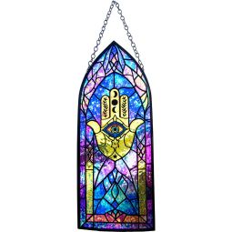 Glass Suncatcher 8in Cathedral  - Fatima Hand (Each)