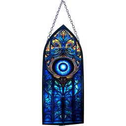Glass Suncatcher 8in Cathedral - Evil Eye (Each)