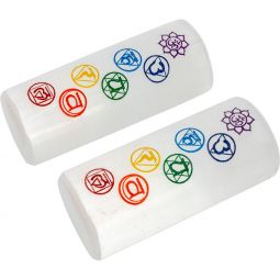 Selenite Harmonizer w/ 7 Chakras (Pair)