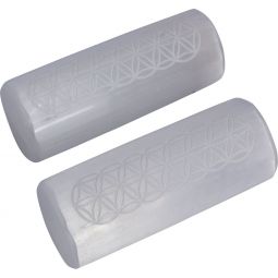 Selenite Harmonizer w/ Flower of Life (Pair)