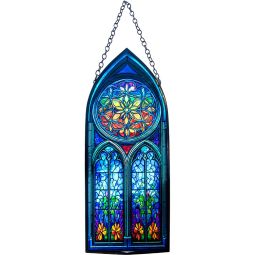 Glass Suncatcher 8in Cathedral  - Flower of Life (Each)