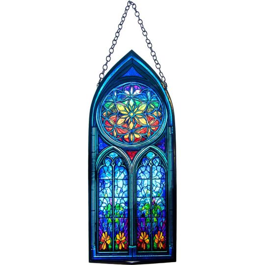 Glass Suncatcher 8in Cathedral  - Flower of Life (Each)