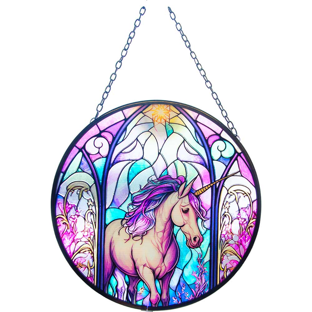 Glass SUNCATCHER 6in - Mythical Unicorn (Each)