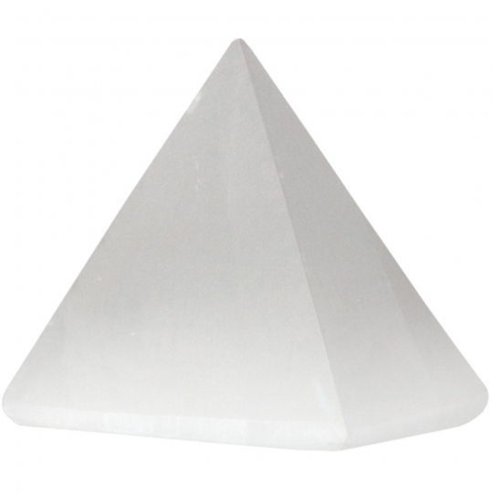 Gemstone Carving Pyramid White Selenite (Each)