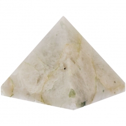 Gemstone Pyramid - Rainbow Moonstone w/ Bk Tourmaline (Each)