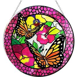Glass Suncatcher 12in - Mosaic Monarchs (Each)