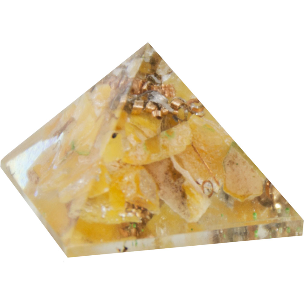 Orgone Resin Pyramid Yellow Ave. - SOLAR Plexus Chakra (each)