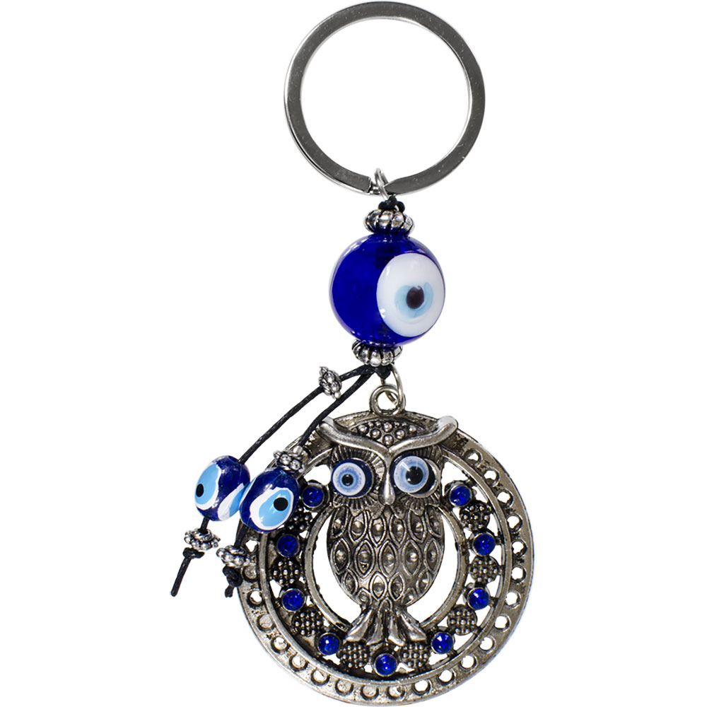 Evil Eye Talisman Key RING - Moon Owl (Each)