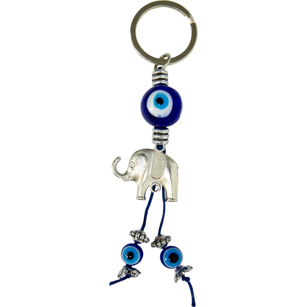 Evil Eye Talisman Key RING - Lucky Elephant (Each)