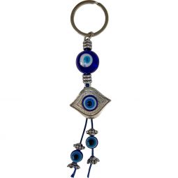 Evil Eye Talisman Key Ring - Glass & Metal Evil Eye (Each)