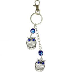 Evil Eye Talisman Key Ring - Double Owl (Each)