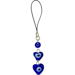 Evil Eye Talisman Cell Holder - Triple Heart (Each)