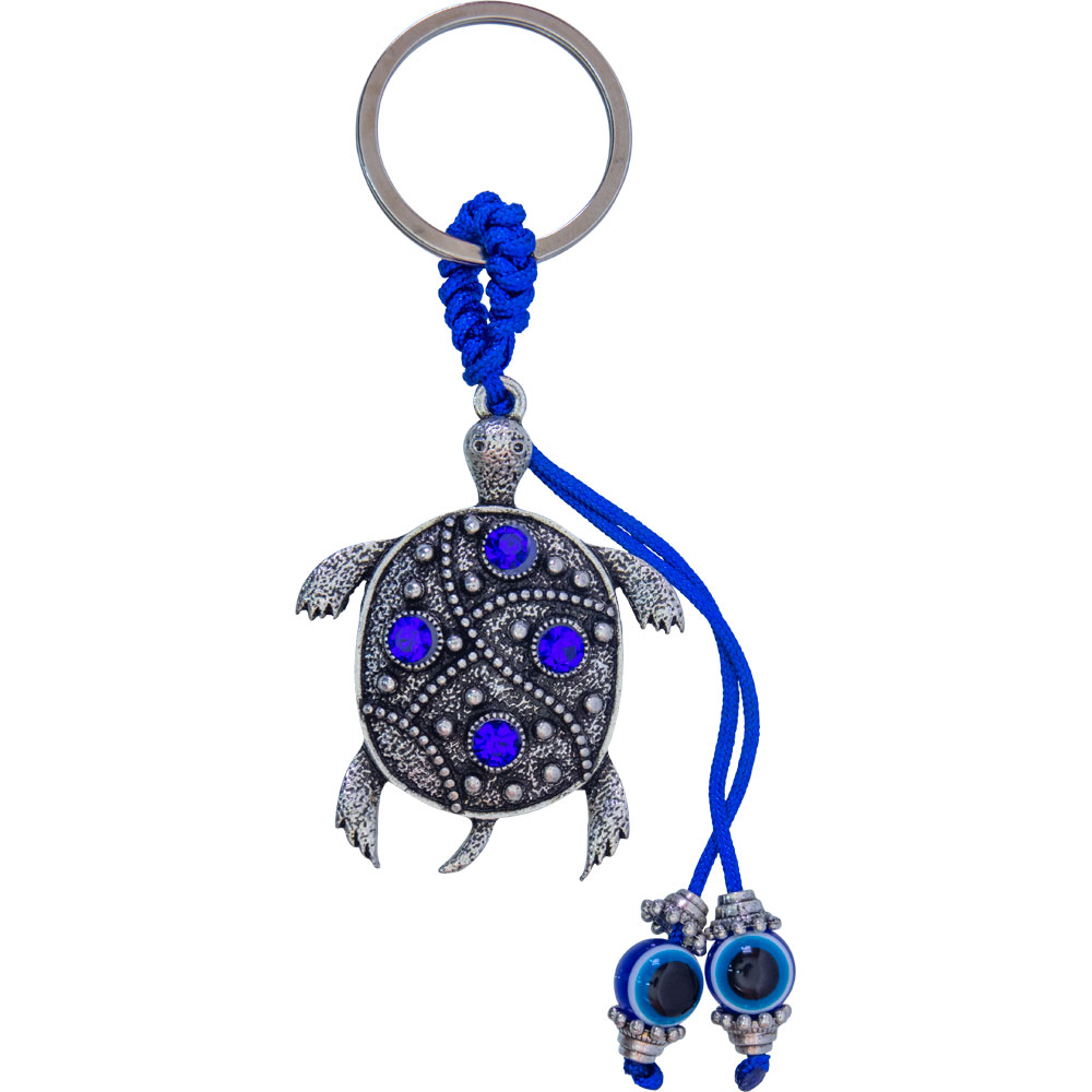 Evil Eye Talisman Key RING - Turtle w/ Gems (Each)