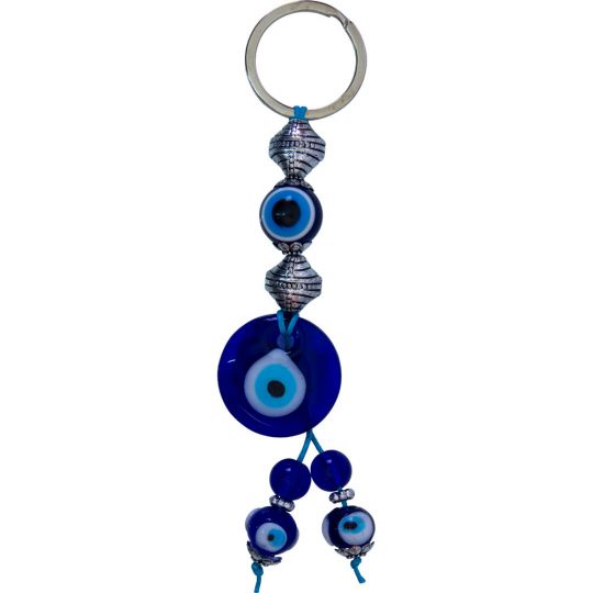 Evil Eye Talisman Key Ring -  Eye Beaded Tassels (Each)