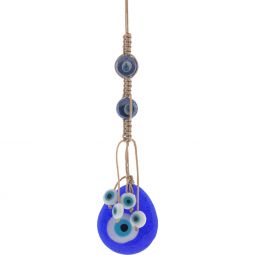 Evil Eye Talisman Teardrop w/ Eye Beaded Tassels (Each)