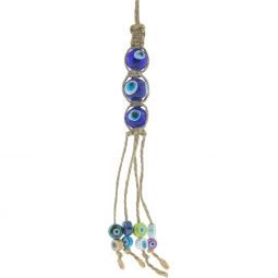 Evil Eye Talisman Hemp Rope Triple w/ Tassels (Each)