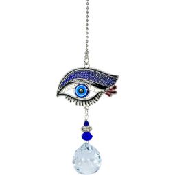 Metal Evil Eye Wall Hanging Talisman - Eye of Horus w/ Crystal Sphere (Each)