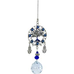 Metal Evil Eye Wall Hanging Talisman - Tree of Life w/ Crystal Sphere (Each)