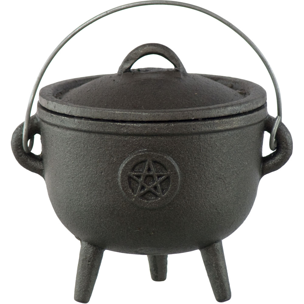 CAST IRON Cauldron Small 4.5in Pentacle (Each)