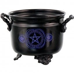 Metal Cauldron w/Print Pentacle (Each)