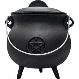 Cast Iron Cauldron Large 7.5in Pentacle (Each)