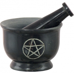 Soapstone Mortar & Pestle  Pentacle Black (each)