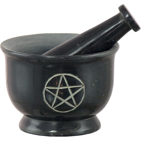 Soapstone Mortar & Pestle  Pentacle Black (each)