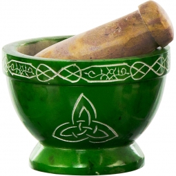Soapstone Mortar & Pestle  Triquetra Green (Each)