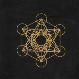 Printed Cotton Crystal Grid - Metatron (Each)