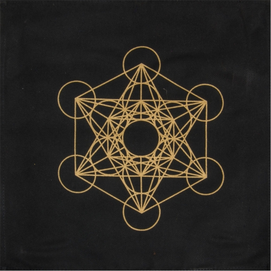 Printed Cotton Crystal Grid - Metatron (Each)