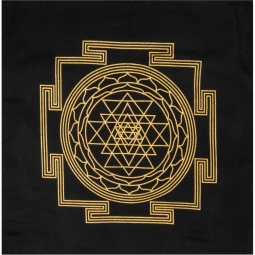 Printed Cotton Crystal Grid - Sri Yantra (Each)