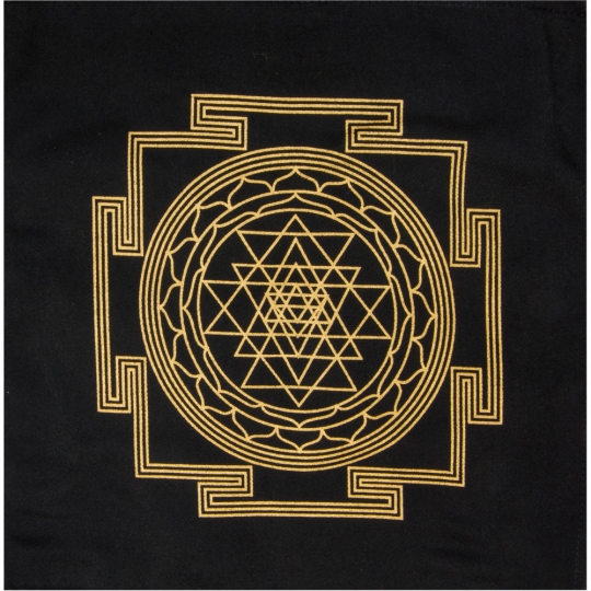 Printed Cotton Crystal Grid - Sri Yantra (Each)