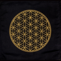 Printed Cotton Crystal Grid - Flower of Life (Each)