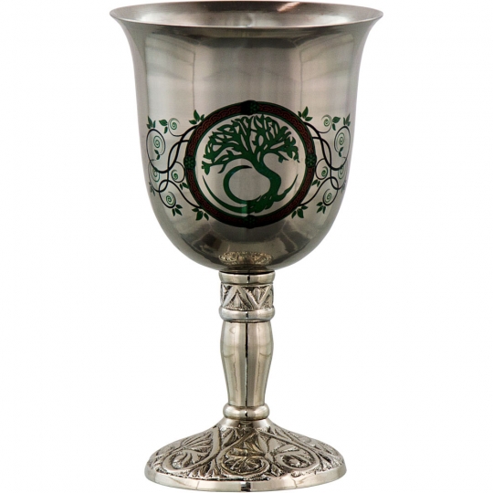Chalice Stainless Steel w/Print Tree of Life (Each)