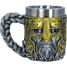 Stainless Steel Tankard Mug - Norse Viking Warrior (Each)