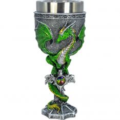 Stainless Steel Chalice - Medieval Dragon w/ Gem (Each)