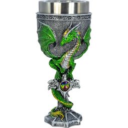 Stainless Steel Chalice - Medieval Dragon w/ Gem (Each)