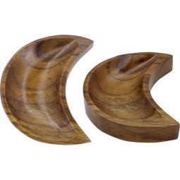 Teak Wood Bowl - Crescent Moon (Each)